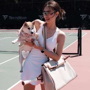 RW014｜致敬经典 ｜大威灵感背后系带冠军裙网球小白裙胸垫网球裙