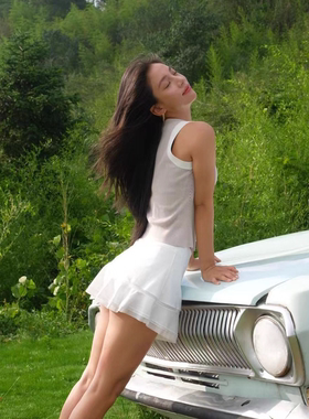 RW039「马里布夏日诗歌」高腰网纱拼接网球半裙高尔夫裙匹克球裙