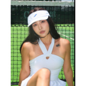 RW013｜致敬经典 大威灵感挂脖网球裙羽毛球小白裙带胸垫打底裤