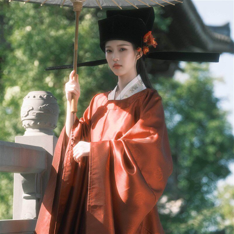 宋制汉服女红色状元服圆s领袍女驸马官服古风主持人结婚司仪新郎