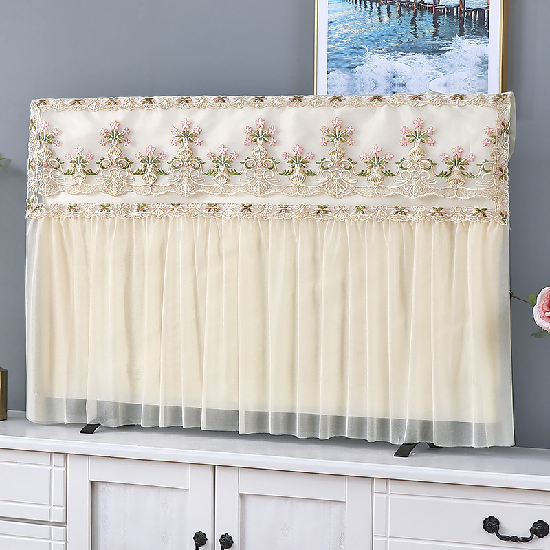 新款电视机罩蕾丝盖巾50寸55寸60寸液晶电视盖布开机不Z取电视机