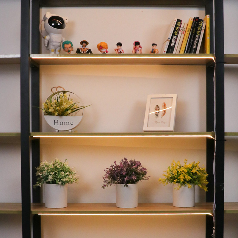 展示柜ledf感应灯条灯带无线衣柜鞋柜书柜酒橱柜子自粘充电免布线