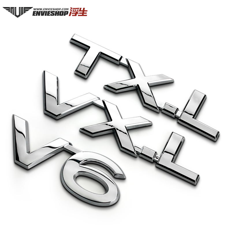 适用于普拉多TXL VXL金属车VX标A霸道V6车贴V8字标车身贴VXR装饰