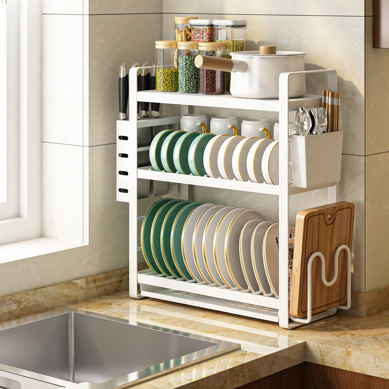 厨房置物b架碗架水槽放盘子收纳架晾小型碗碟沥水架窄款多功能家