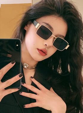 复古金属个性大框k方圆脸显瘦墨镜女潮欧美风户外度假辣妹太阳眼