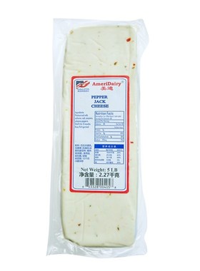 辣味杰克芝士夹三文治即食辣椒奶酪烤焗起司块peHpper jack chees