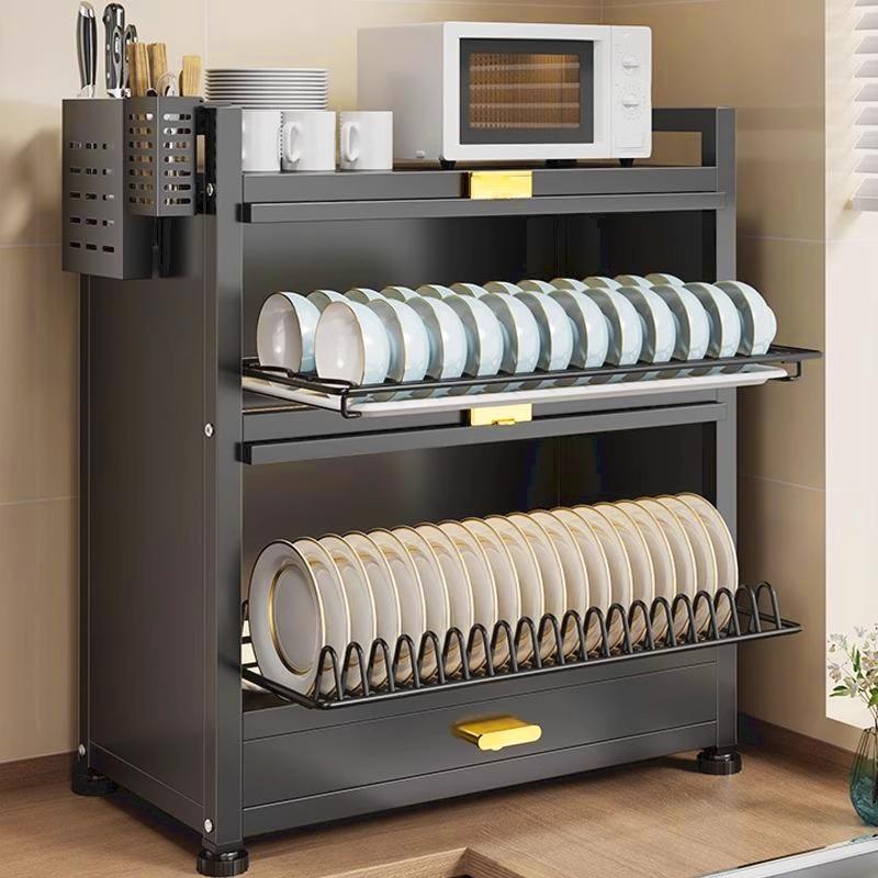 碗盘柜厨房多层碗碟置物架家用碗架台面筷盘防尘收纳盒多功能沥水