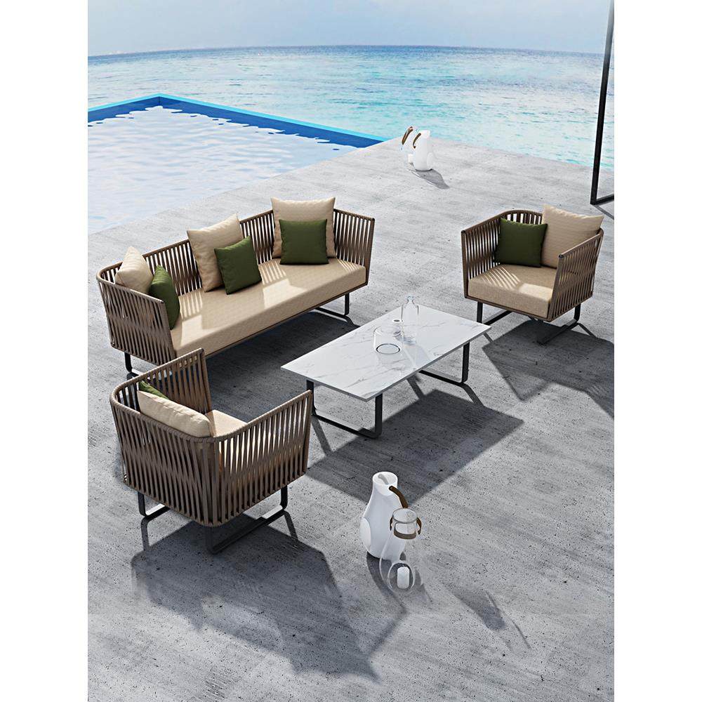 户外沙发庭院组合防晒防水家具室外花园露台铝合金藤编三人沙发,住宅家具,户外沙发,淘宝优惠券,粉丝福利购,淘宝优惠卷