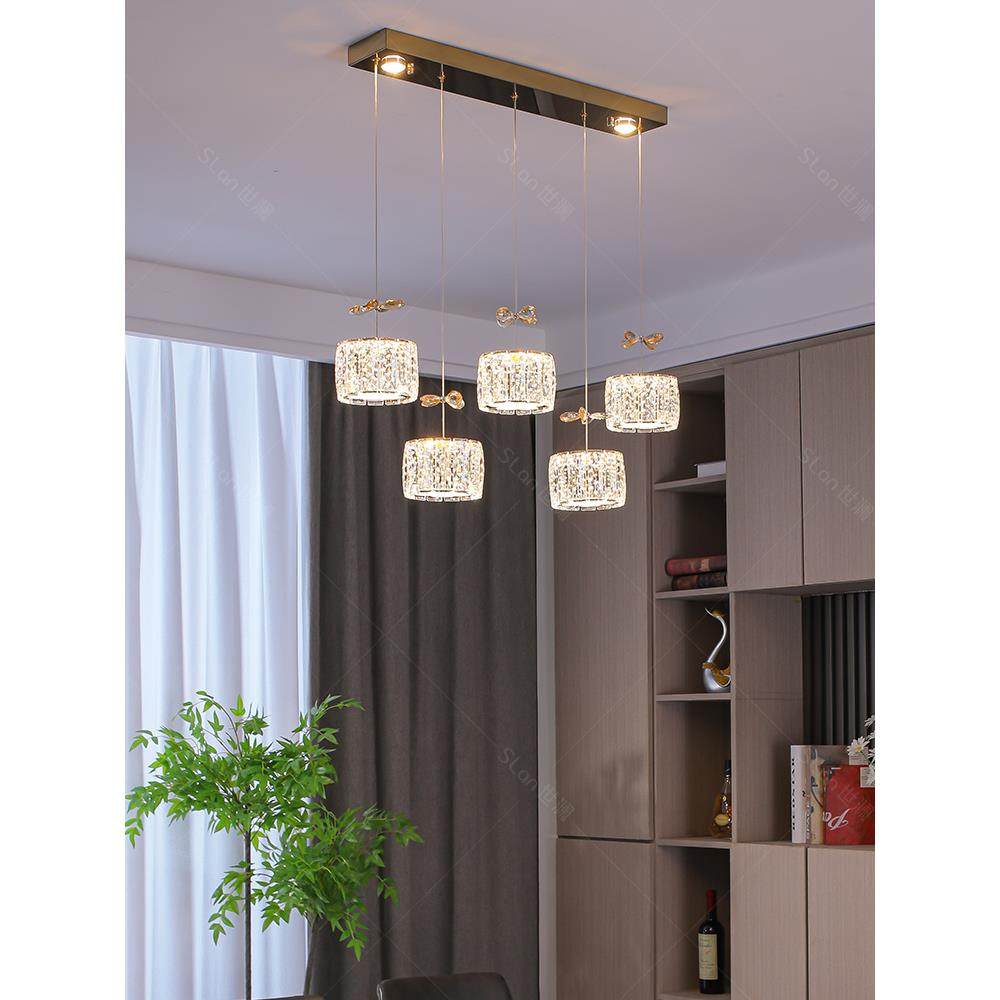 灯具轻奢餐厅灯吊灯现代简约三头餐桌灯创意饭厅灯个性吧台水晶灯