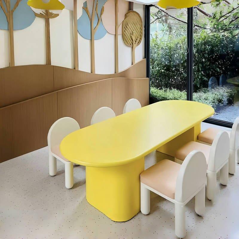 儿童桌椅组合幼儿园培训桌写字样品屋展示中心接待区早教成套实木