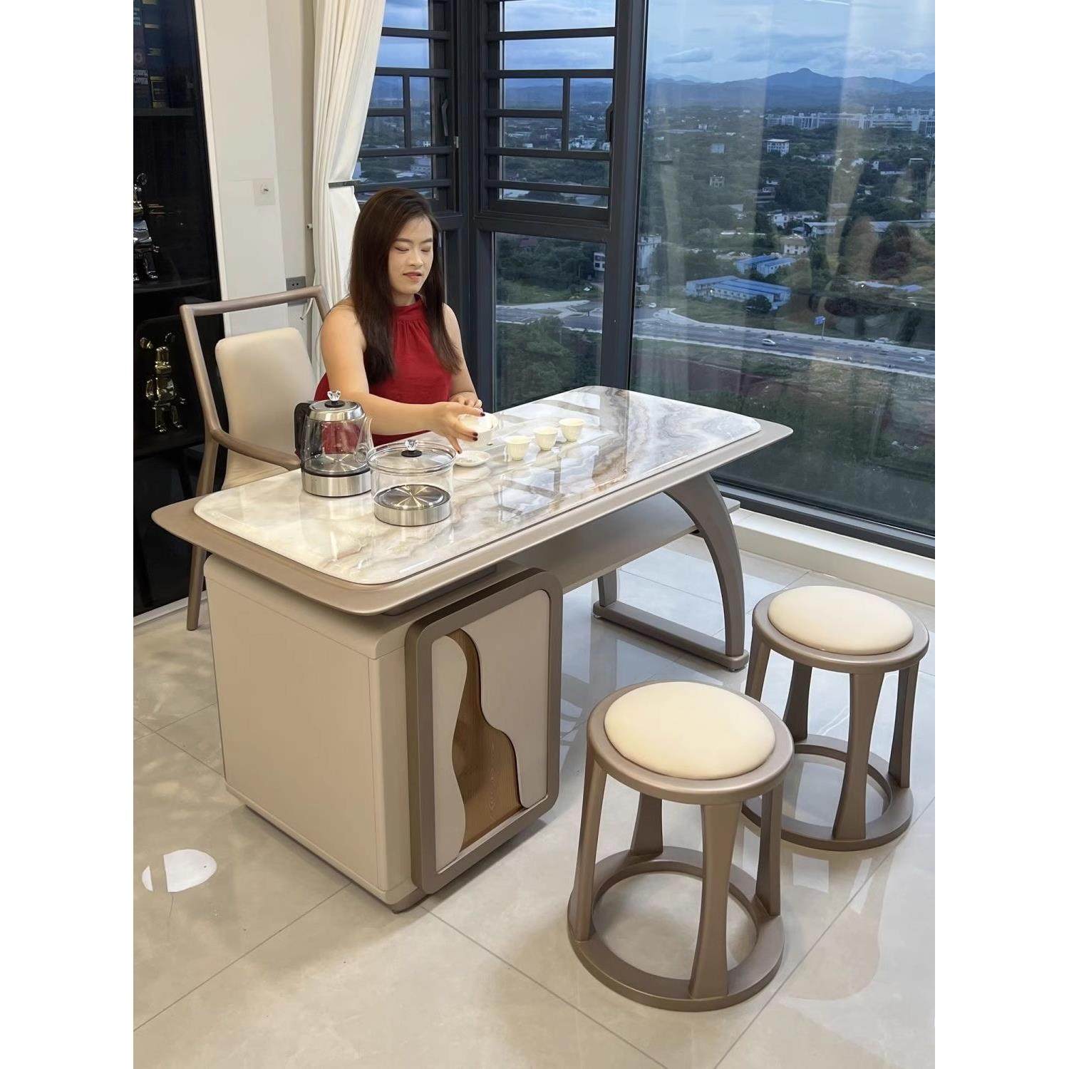 2025新款阳台茶桌椅组合现代简约实木精致高端超晶石家用茶台1米4,住宅家具,家用茶台/茶桌,淘宝优惠券,粉丝福利购,淘宝优惠卷