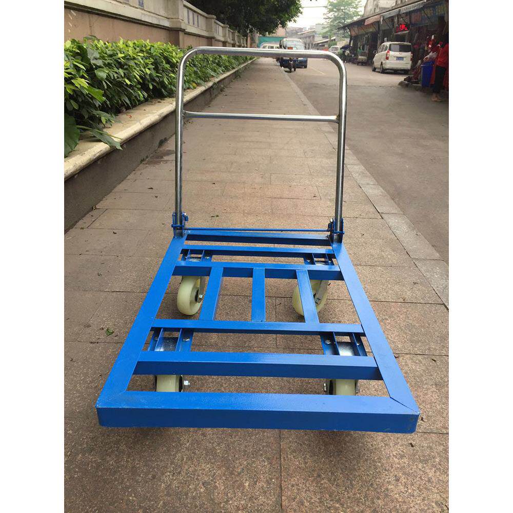 折叠手推车平板车四轮重型角铁拉货车搬运车小工具推货推车角铁车