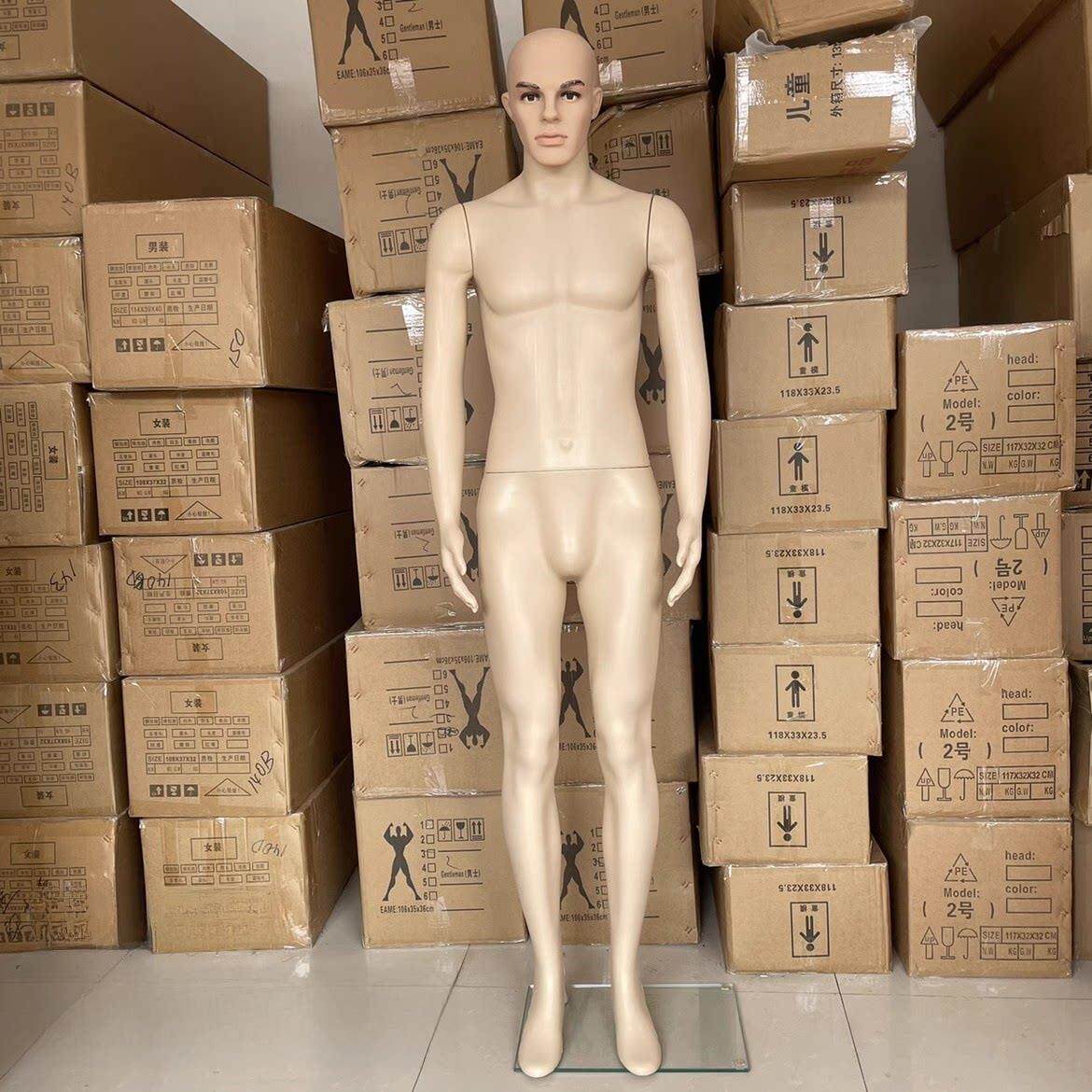 直立男模道具劳动保护展示模特服装店男模道具假人模型人体模型