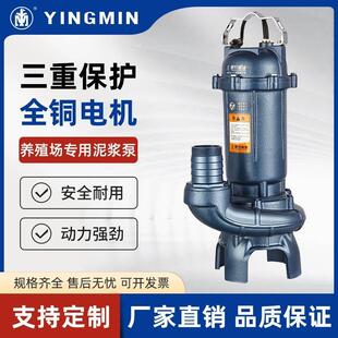 潜水泵家用220V化粪池泥沙无堵塞养殖场抽粪380V污水泵淤泥泥浆泵