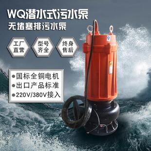 WQ潜污泵家用污水排污泵220v泥浆泵化粪池沼气池污泥抽水机380v泵