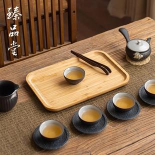竹子茶盘家用简约茶海家用干果托盘长方形小茶台茶海大号竹制茶盘
