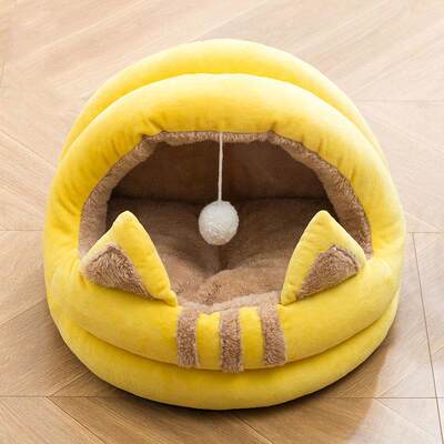 猫窝冬季保暖狗窝四季通用宠物半封闭式小猫床猫咪冬天宠物用品