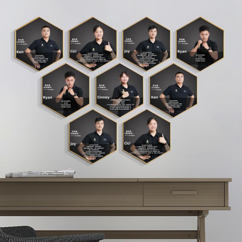 教师简介相框铝合金亚克力相框可互换相框可定制学校教练展示墙