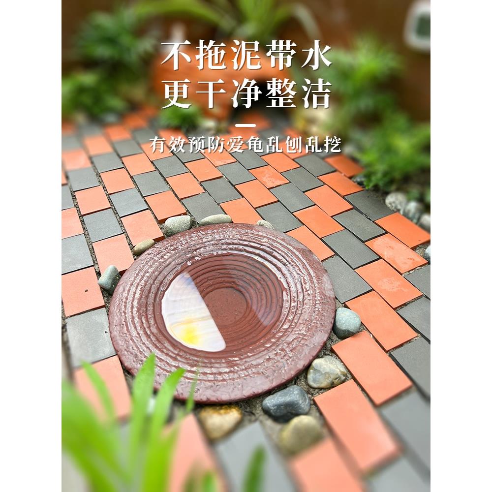 黄缘龟箱造景专用陶砖小红砖安缘饲养缸陶土砖陆龟铺地垫材装饰