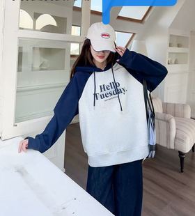 AndM高端Studio 中长款连帽加绒加厚卫衣爆款时尚宽松上衣1225