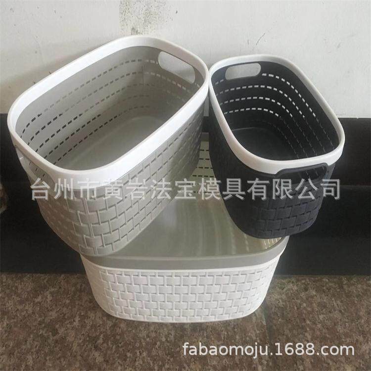 长方形仿藤编织篮子 水果篮餐厅点心篮 塑料藤条筐收纳塑料模具
