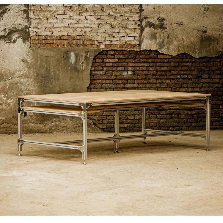 桦木铝型材办公电脑桌工作室会议桌长条开会桌商用网红西餐厅餐桌,金属材料及制品,金属加工件/五金加工件,淘宝优惠券,粉丝福利购,淘宝优惠卷