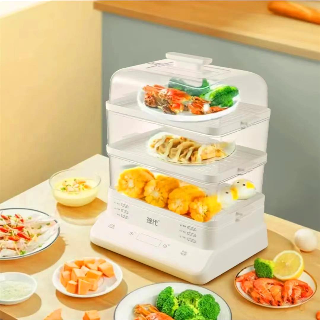 电蒸锅家用小型多功能一体蒸汽锅三层大容量智能蒸箱蒸笼神器