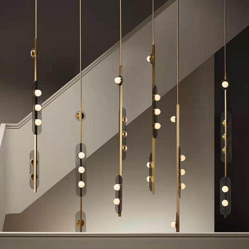 设计师创意长条形餐厅吊灯北欧简约轻奢售楼部吧台前台装饰吊灯