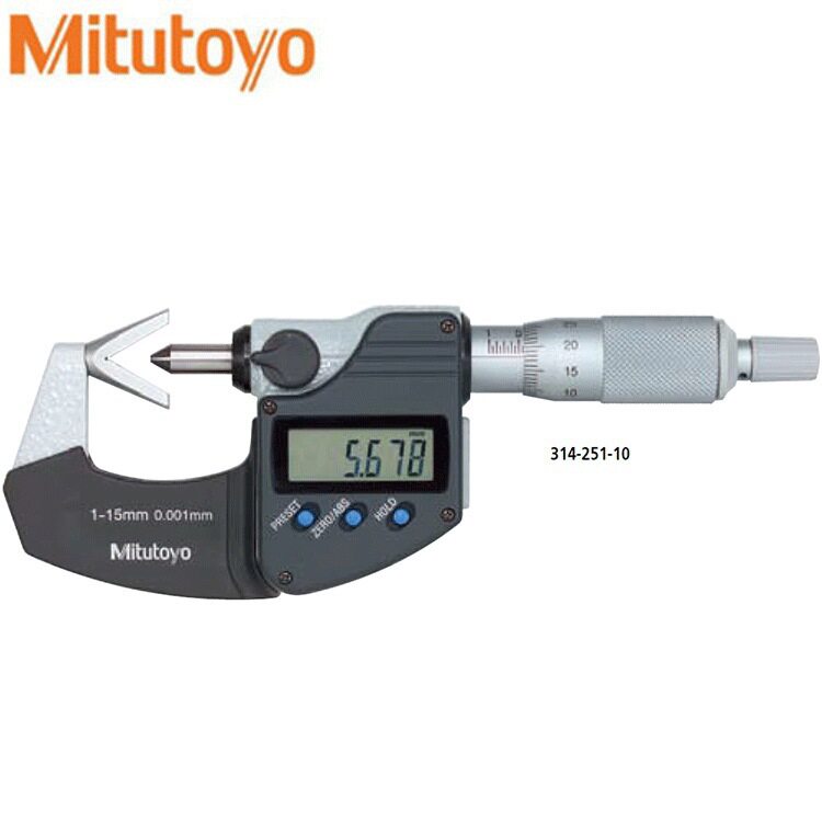 三丰V型测砧千分尺314-262-30测砧数显千分尺10-25mm不带凹槽
