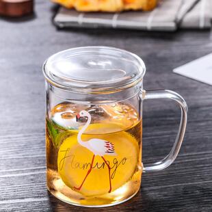 新款直销高硼硅玻璃水杯家用带把手早餐杯简约牛奶杯直供玻璃单层