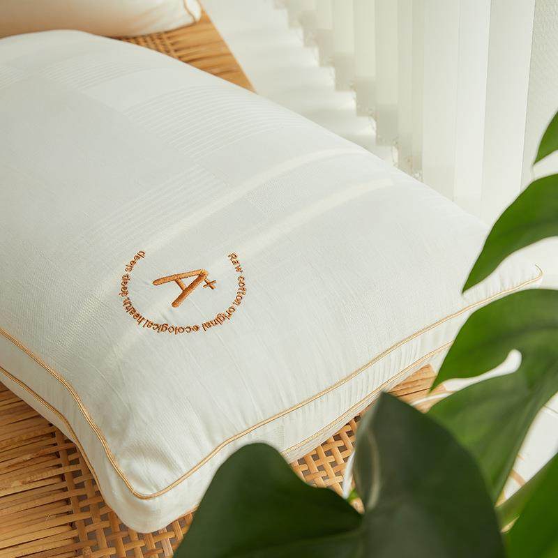 直销新款枕芯纯棉枕头大豆纤维全棉不塌陷酒店家用宿舍100棉床上