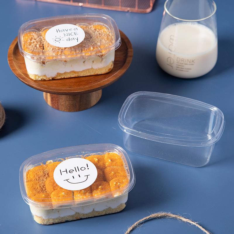 直销新款饱饱碗奶茶碗透明塑料打包盒提拉米苏水果捞千层慕斯蛋糕