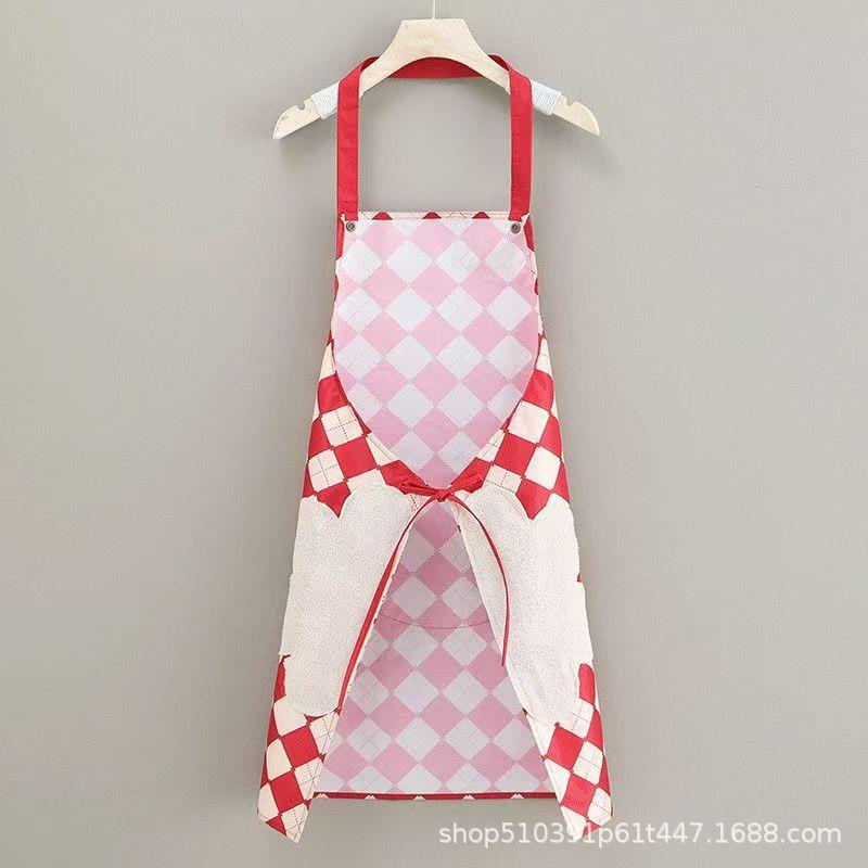 直销新款新年围裙厨房家用新款围腰喜事做饭防水防油污团聚餐饮耐