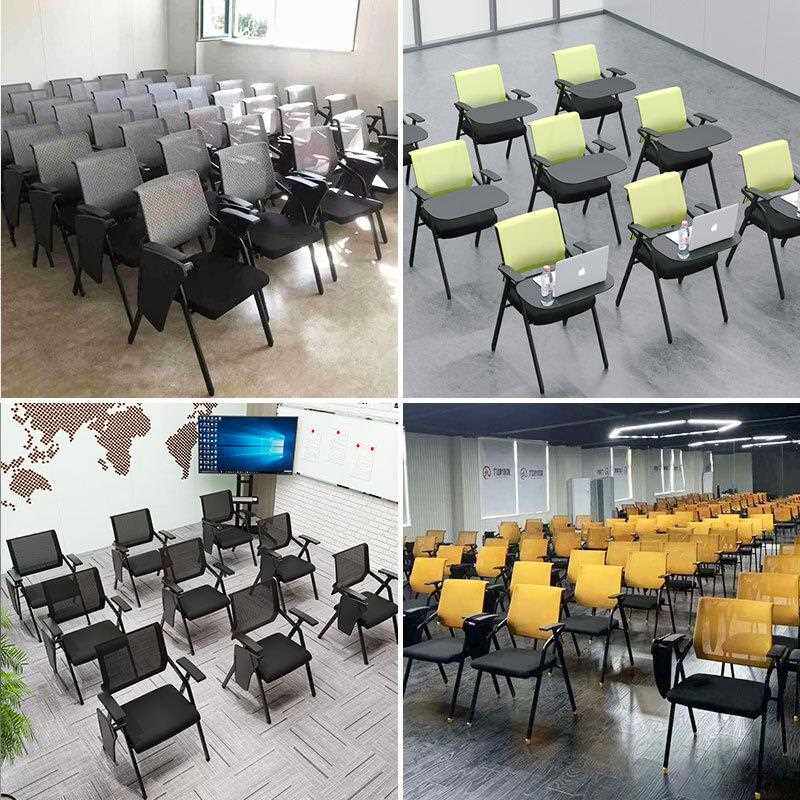 新款直销折叠培训椅带写字板工学椅新闻椅办公椅子舒适学习椅电脑