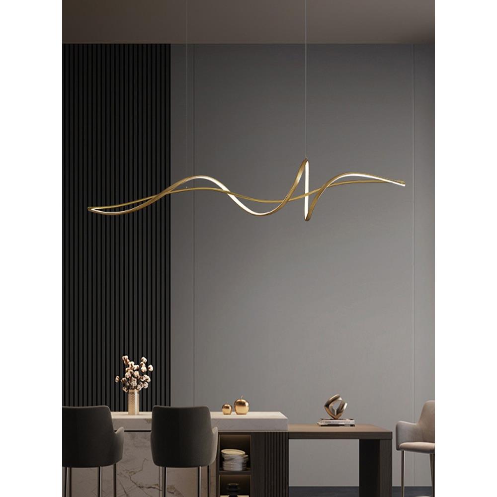 直销新款设计师餐厅吊灯简约现代一字长条餐桌吧台灯极简网红前台