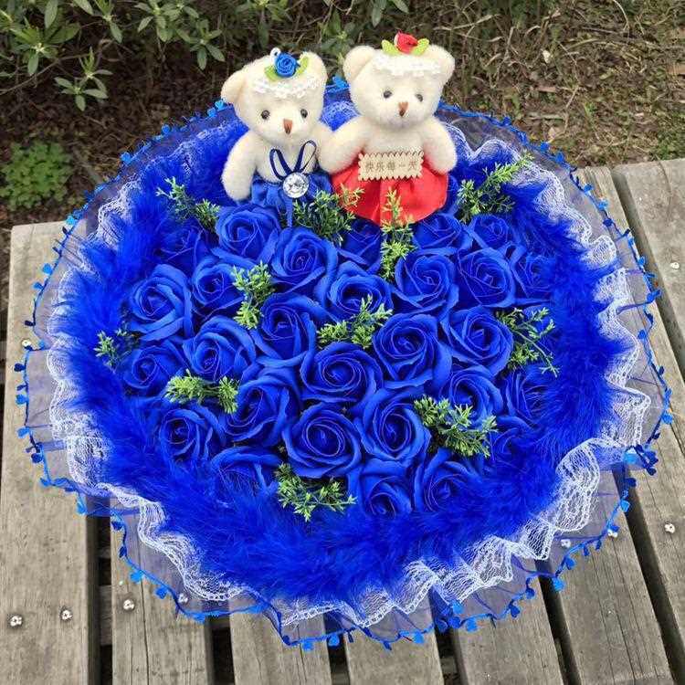 直销新款创意情人节34朵香皂花仿真玫瑰肥皂花圣诞节礼物支持