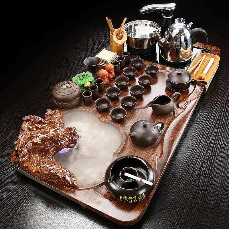 新款直销茶具套装家用客厅整套全自动上水一体功夫泡茶台流水雾化