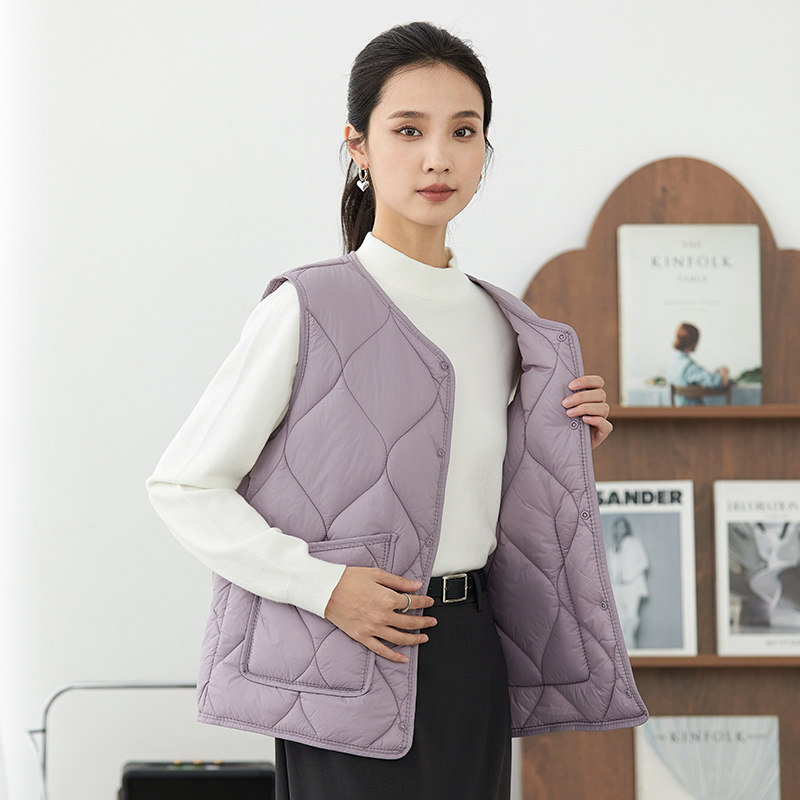 秋冬轻薄女士棉马甲内胆新款时尚短款羽绒棉坎肩妈妈大码宽松马夹
