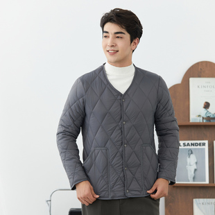 修身 外套轻薄棉服长袖 中青年羽绒棉内胆爸爸秋冬装 棉袄男2025新款