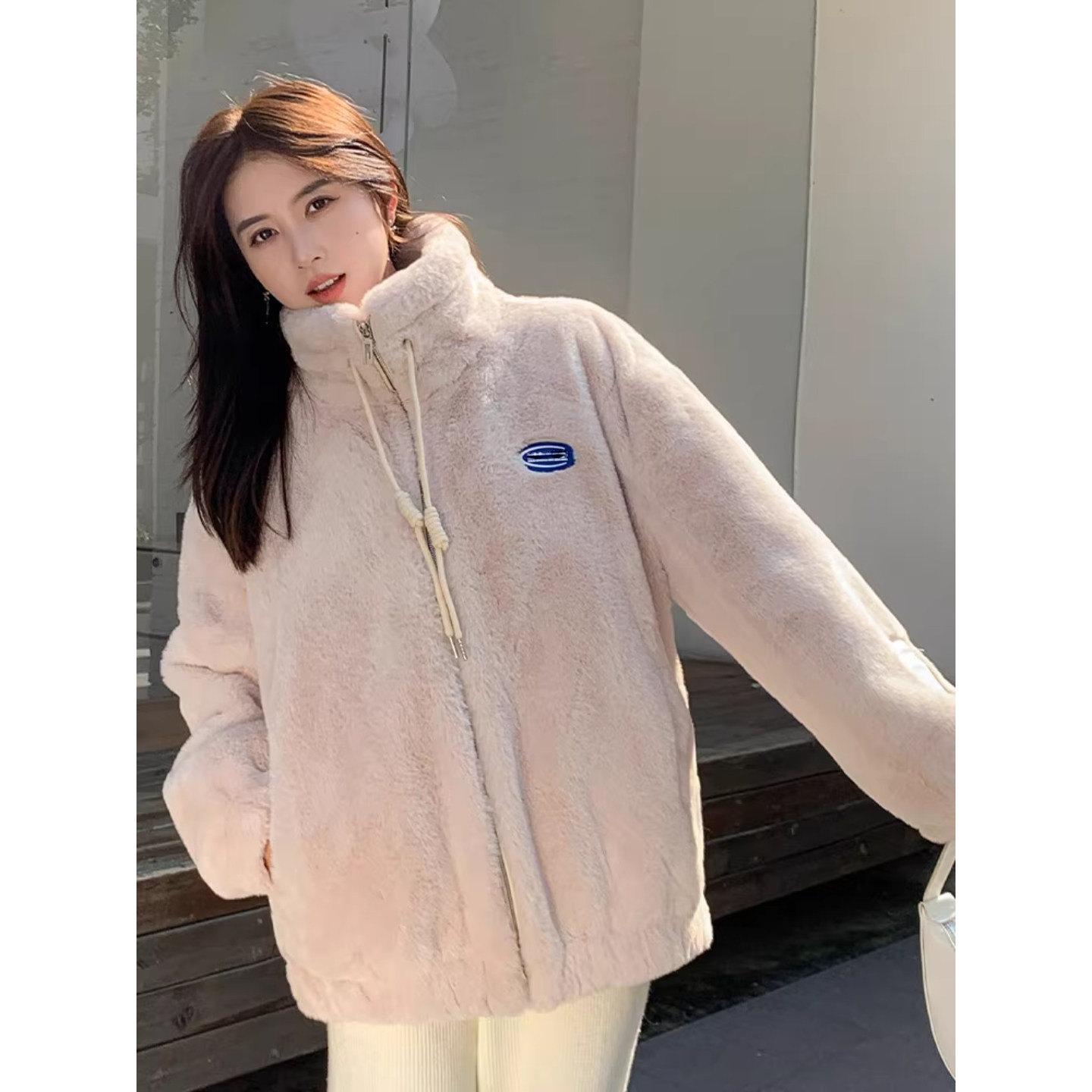 羊羔毛绒绒外套女秋冬新款年轻仿獭兔毛加棉厚貂绒大衣冬百搭保暖