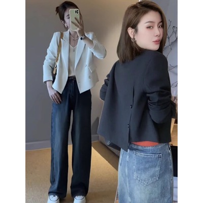 高级感短款小个子西装外套女