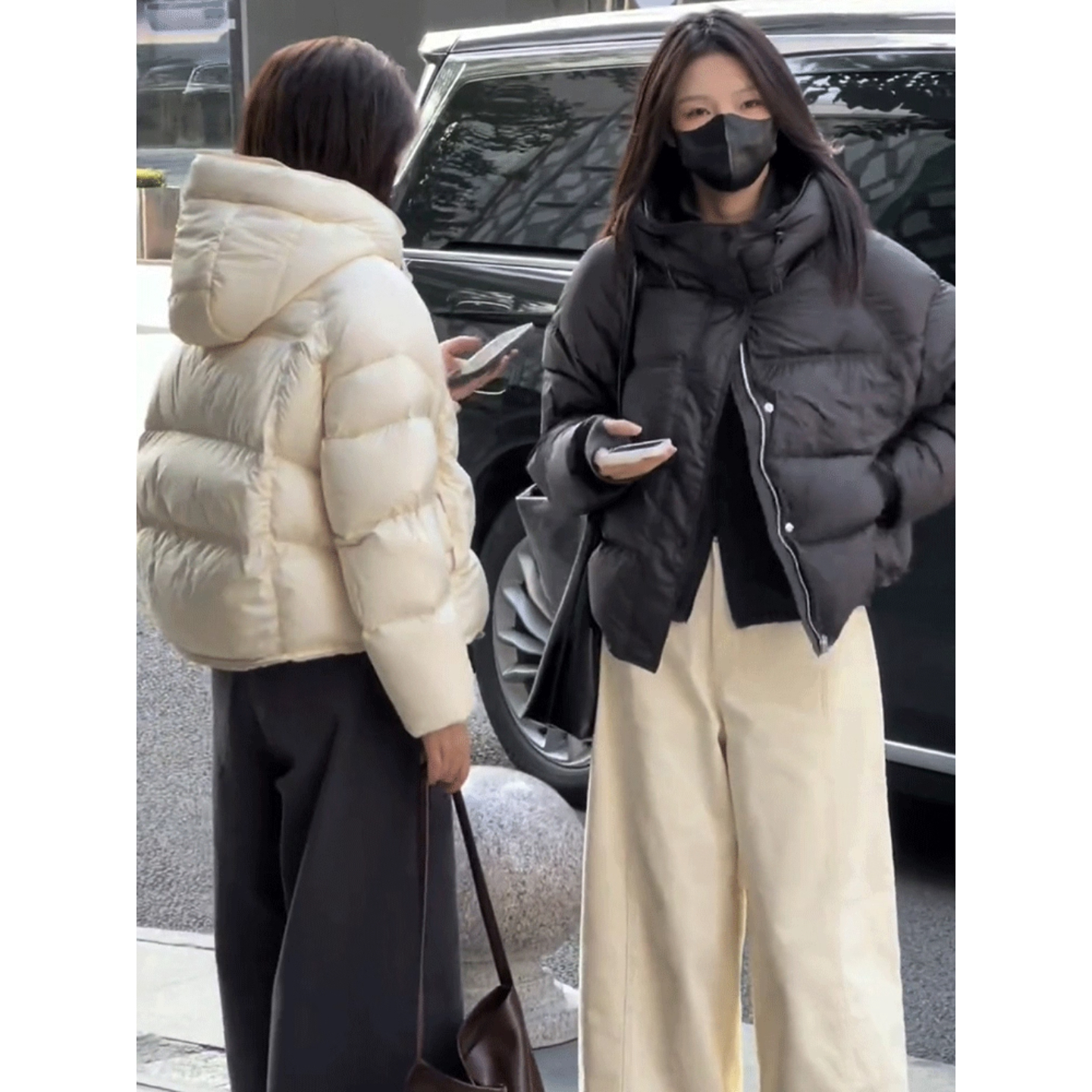 小个子连帽短款泡芙羽绒棉服女秋冬新款宽松加厚立领面包服外套潮