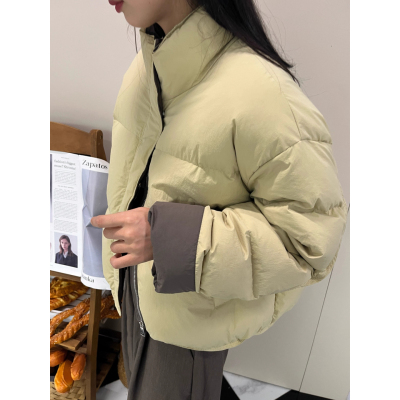 秋冬新款韩立领羽绒棉服女短款简约时尚加厚面包服小个子休闲外套