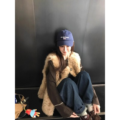 欧尼马甲环保仿皮草皮毛一体百搭无袖马夹秋冬保暖毛毛马甲外套女