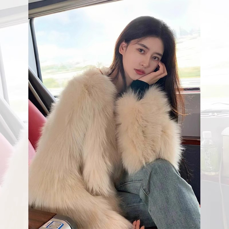2025冬新款仿皮草外套女短款狐狸毛修身年轻水貂毛绒貉子毛毛大衣