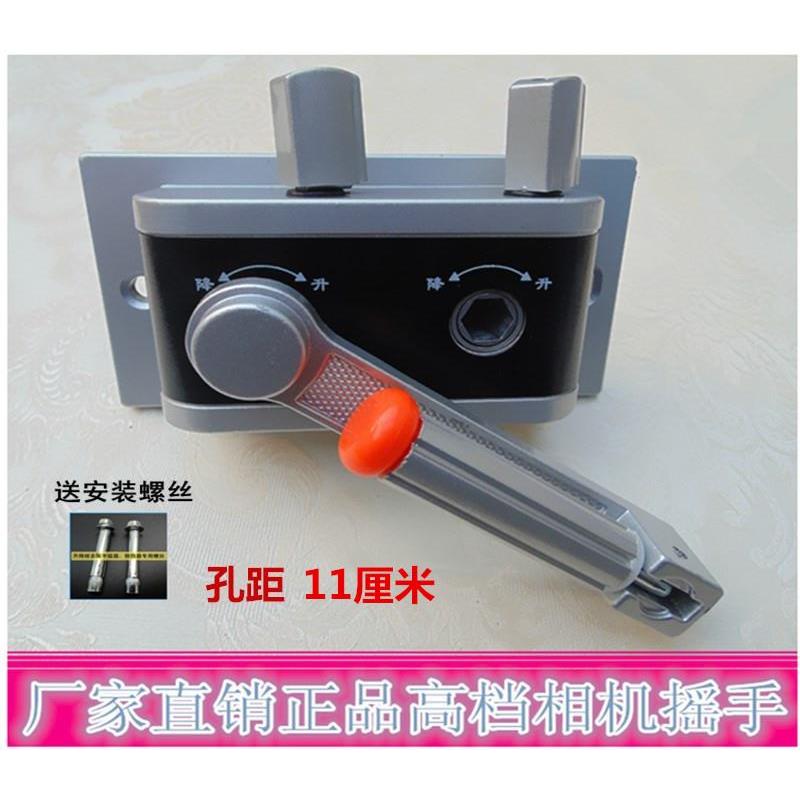 升降晾衣架配件手摇器钢丝绳转角阳台晒衣架式铝制全套摇杆绞盘。图片