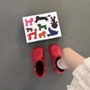 红色雨靴女款 靴子防水下雨天穿徒步防滑中长筒厚底 雨鞋 韩国水鞋