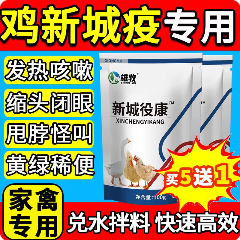 雄牧新城疫役康正品鸡鸭鹅鸽子通用感冒拉稀歪头鸡瘟病专用药特效