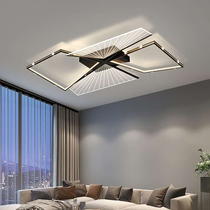 客厅灯现代简约几何长方形吸顶灯创意极简大厅灯全屋灯具套餐组合