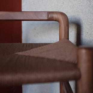 黑胡桃梳妆凳家用软包现代简约十二时实木茶凳化妆台慢素凳子卧室